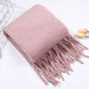 Winter Women's Cashmere-Like Tassel Scarf - Solid Color Variety