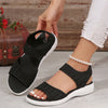 Chic Plus Size Fish Mouth Platform Sandals in Black - Breathable Mesh, Rubber Sole - Sizes 36-43 - Summer Style Footwear
