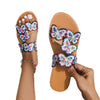 Butterfly Embossed Plus-Size Beach Sandals with Rubber Sole for Comfort & Style