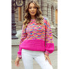 Multicolor Loose Fit Sweater, Acrylic Fiber, Pullover Style. Women's & Men's Casual Leisure Wear.