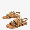 Handwoven Leather Flat Sandals - Summer Women's Fashion - Multiple Colors and Sizes - Rubber Sole - Comfortable Fit