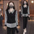 Chic Western-Style Dual-Look Ladies’ Shirt in Black and Coffee Stripes - Polyester Fabric - Long Sleeve Fashion Top - Sizes M to 5XL