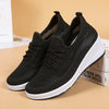 Breathable Mesh Wedge Heels for Women - Classy and Comfortable Platform Shoes in MM-K1 Black - Sizes 36 to 41 - Trendy Hollow Design