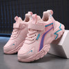 Waterproof Kids' Unisex Leather Casual Sneakers, Pink, Breathable and Lightweight Design for Outdoor Adventures