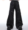 Sleek Punk Style Glossy Leather Pants with Metal Buckle in Black - Men's Fashion Streetwear - Sizes: M, L, XL