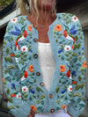 Chic 3D Printed Cardigan - Women's Knitted Coat