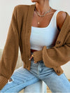 Chic Casual Knit Sweater Coat with Detailed Threadwork for Winter