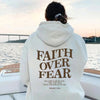 Inspirational "Faith Over Fear" Unisex Hoodie, All-Season Christian Sweatshirt