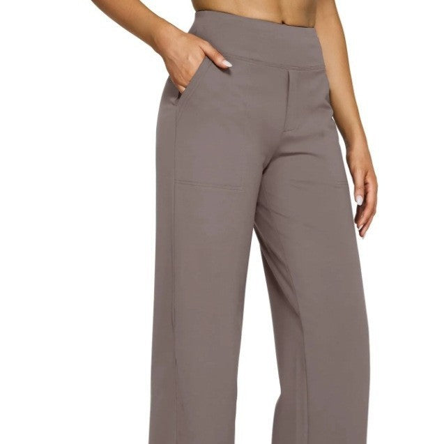 Pocket Knitted Straight High Waist Trousers