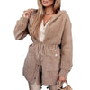 Stylish Drawstring Zip-Up Hooded Jacket for Ladies in Polyester - Sizes S to 3XL