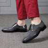 Handcrafted Men's Pearl Fish Skin Dress Shoes with Low Heel - Stylish Business Shoes for Men