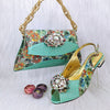 Elegant Rhinestone Shoe & Bag Accessories in Blue - Set of 3