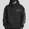 Premium Men's Dark Grey Hoodie with Unique Shoulder Design - 100% Cotton Fleece - Comfort Fit - Zipper - Size Chart Included