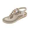 Elegant Microfiber Beach Sandals for Women in Gold, Brown, and Black with Rhinestones - Summer Collection.