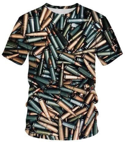 Bullets Plus Size Men's T-Shirts New Short Sleeve Sweatshirts