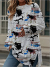 Stylish Art Print Tee for Women - Round Neck, Casual Fit, Japanese & Korean Fashion, Polyester, White Tee - Slim & Chic Look