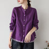 Bohemian Linen Cardigan with Vintage Embroidery in Various Colors