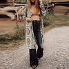 Women's Retro Geometric Pattern Knitted Cardigan - Autumn Fashion