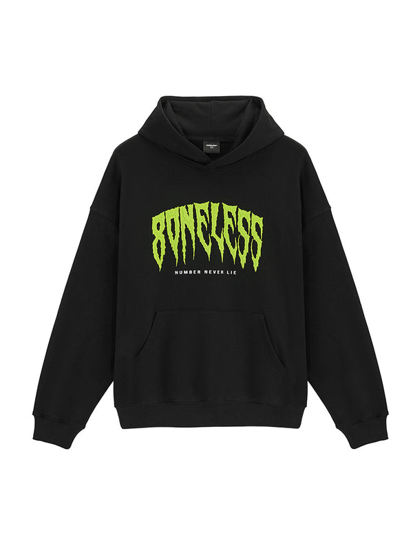 Street Style Cotton Hoodie with Letter Print, Black - Trendy Urban Wear Sweatshirt - Unisex S-XL Fit