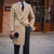 British-Style Slim Wool Blend Coat | Decorative Buttons | Khaki & Dark Blue | Suit Collar | Elegant Winter Outerwear | Women's Fashion.