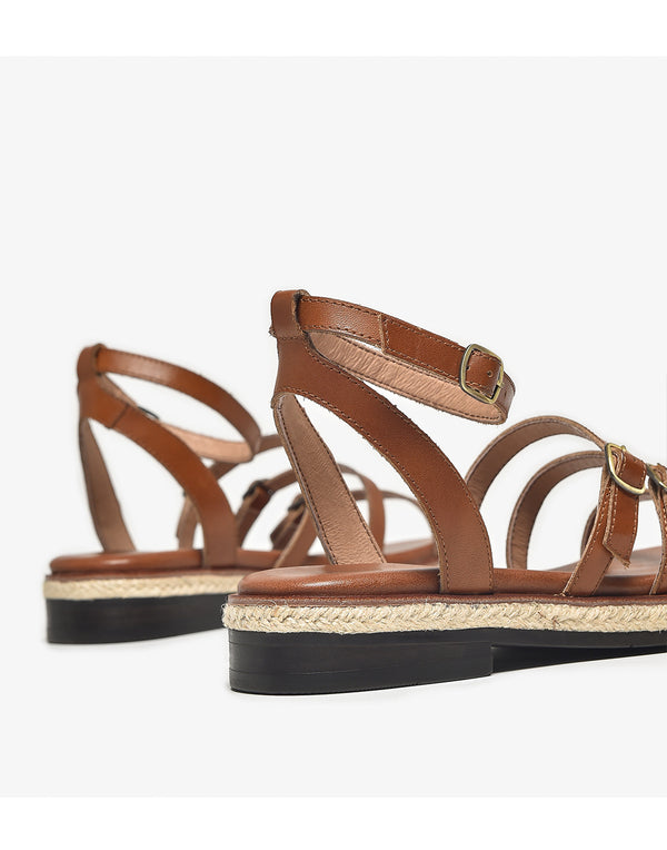 Chic Retro Women's Chunky Heel Leather Sandals for Stylish Comfort - High Quality Footwear with Rubber Sole.