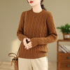 Cozy Plus Size Western Style Pullover Sweater in Black, Dark Khaki, and Ginger Yellow - Viscose Fiber Knitwear with Jacquard Craft