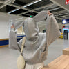 Korean Style Gray Hooded Coat for Women - Cozy and Elegant Fashion Piece