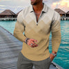 Men's Geometric 3D Print Zip-up Shirt, Rainbow Colors, Sporty Style, Sizes S-5XL