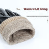 Men's Premium Sheepskin Leather Gloves with Fleece Lining - Touch-Screen & Windproof - Black & Brown - Winter Fashion & Utility