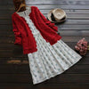 Women's Elegant Linen & Lace Button-Up Cardigan in White, Mori-Style Fresh and Sweet Fashion