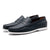 Premium Frosted Cowhide Men's Loafers in Dark Blue & Brown