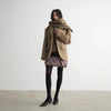 Elegant Woolen Women's Jacket with Detachable Scarf Collar, European & American Style Coat, Full Sleeve, Premium Quality Fabric.