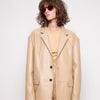 Women's Khaki & Black Long-Sleeve Leather Cardigan - Casual Commuter Style - Premium Polyester Material - Female Outerwear