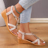 Handmade Beaded Boho Platform Sandals in Creamy White - Non-Slip PU Sole - Women's Fashion Footwear