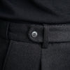 Retro-Styled Black Wool Blend Casual Pants, High-Waist Anti-Wrinkle Trousers, Versatile & Chic Fashion.