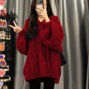 Cozy Autumn Winter Women's Loose Knitwear Sweater in Color-Blocking Pattern