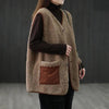 Chic Loose-Fit Women's Vest in Black or Khaki - Plus Size Office & Casual Wear, Chenille Fabric - Women's Fashion Essential