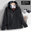 Lightweight Weather-Resistant Shell Jacket for Outdoor Activities in Large Sizes, Waterproof Polyester Fabric, Cardigan-Style.
