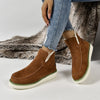 Women's Plus Size Cozy Winter Boots in Solid Colors - Cotton Upper, Rubber Sole, Wedge Heel - Ideal for Indoor & Outdoor Wear - Sizes EU 36-43