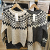 Women's Cozy Thick Knit Printed Sweater in Blue-Gray, Medium Thickness - Japanese-Korean Fashion-inspired Pullover for Autumn/Winter