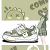 Chic Hong Kong Dad-Style Green Platform Sports Shoes for Women