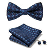 Men's Elegant Floral Bow Tie Set - Premium Polyester - Handmade - Formal Accessories