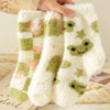 Women's Cozy Cartoon Animal Mink Fur Sleep Socks - Adorable and Warm Winter Footwear.