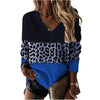 Chic Leopard Print V-Neck Sweatshirt in Vibrant Colors