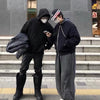 Sleek Black Hooded Pullover with Kangaroo Pocket - Men's Comfortable Apparel - Plus Size Available