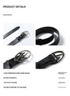 Premium Double-layer Cowhide Belt with Metal Alloy Buckle, Black Color, Handcrafted Leather - Unisex Fashion Accessory