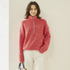 Luxurious Five-Strand Cashmere Sweater in Camel Gray Red - Stand Collar Long Sleeve Loose Fit Pullover for Women