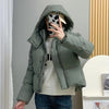 Chic Winter Jacket in Black and Army Green - Oversized, Cotton Padded, Women's Outerwear.