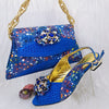 Elegant Rhinestone Bag and Shoe Accessories in Blue Hues