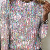 Chic Women's Slim-fit Long Sleeve Round Neck T-shirt in Brushed Milk Silk - Multiple Colors - Comfortable & Stylish - Sizes S-6XL